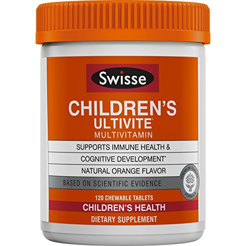Product Cover Swisse Ultivite Daily Multivitamin for Children, Orange Flavored |Supports Immune Health & Cognitive Development | for Kids Ages 2-12 Years Old |120 Chewable Tablets