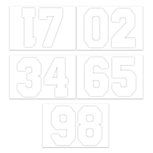 Product Cover RUSPEPA 8 Inch Number Transfers for Sport T-Shirt,White(1 Sheet)