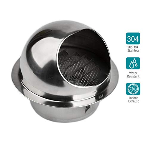 Product Cover HG POWER 304 Stainless Steel Air Vent Round Grille Ventilation Cover Wall Vent Outlet 6 Inch