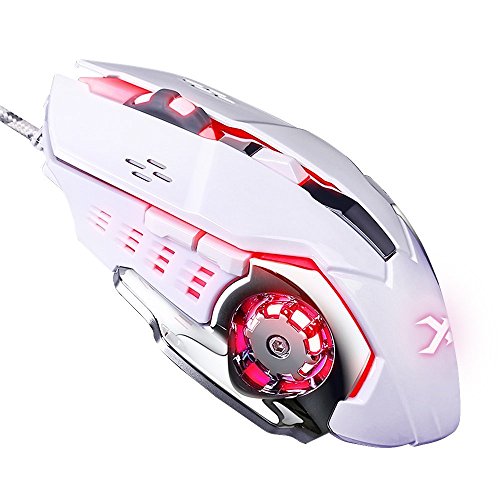 Product Cover LENRUE Laser Gaming Mouse Wired with 6 Programable Buttons 4 Color Cycle Breathing, High Precision Metal Base, Used for games and office