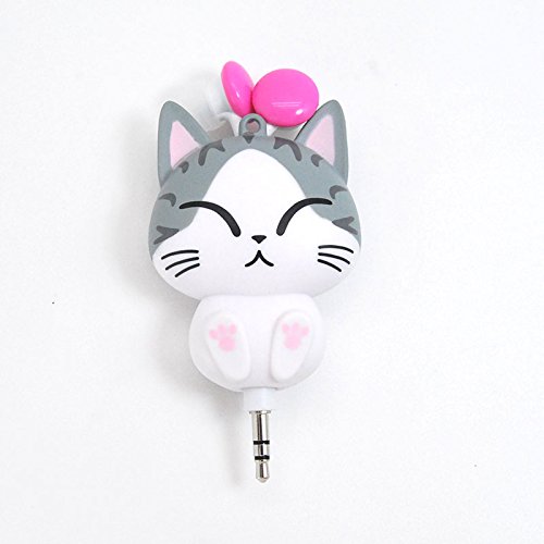 Product Cover 3.5mm Retractable Cute Cat Cartoon,Wired Earbud Headphones, Earphones for IOS/Android Smartphone, Laptops, Gaming