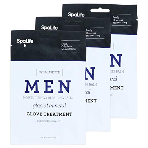 Product Cover Spa Life Men's Glacial Mineral Moisturizing And Repairing Balm For The Working Hand (Hand Gloves 3 Pairs)