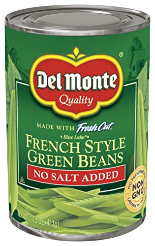 Product Cover Del Monte Canned French Style Green Beans, No Salt Added, 14.5-Ounce Cans (Pack Of 12)