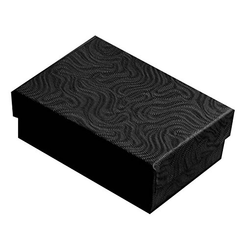 Product Cover Swirl Black Cotton Filled Jewelry Boxes #32 - Pack of 100