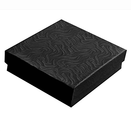 Product Cover Swirl Black Cotton Filled Jewelry Boxes #33 - Pack of 100