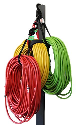 Product Cover Hook & Hang Storage & Organizer Cords (PACK of 3) - Hook & Hang tools almost anywhere - Also Hang Hoses, Cords, Ladders, Brooms, Shovels, Bikes & More. An Incredible Organizer! (Black)