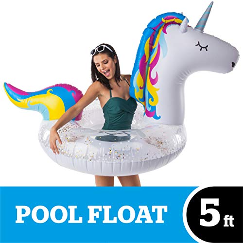 Product Cover BigMouth Inc. Giant Inflatable Magical Unicorn Pool Float with Glitter Inside, Patch Kit Included, Swim Tube