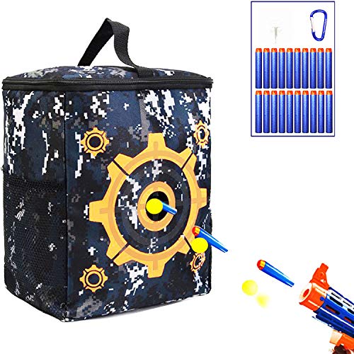 Product Cover Target Pouch Storage - Carry Equipment Bag with 20 Bullets Darts & 2 Hooks for Nerf N-strike Elite/Mega/Rival Series