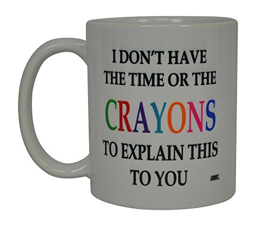 Product Cover Funny Sarcastic Coffee Mug Crayons Novelty Sarcastic Cup For Work