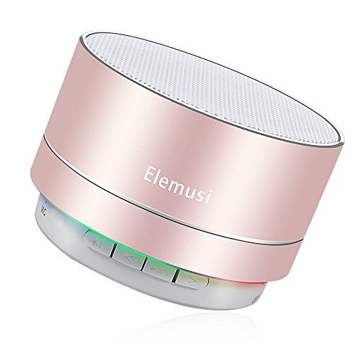 Product Cover Elemusi Bluetooth Speaker,Portable Stereo Outdoor Speaker,Mini Wireless Speaker with HD Audio and Enhanced Bass, Built-in-Mic Speakerphone, FM Radio and TF Card Play Music (Rose Gold)