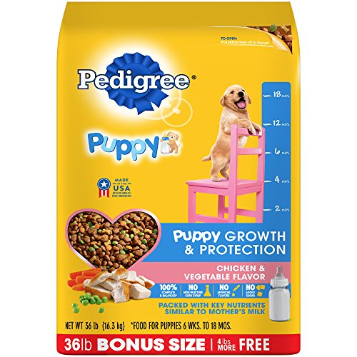 Product Cover PEDIGREE Puppy Growth & Protection Dry Dog Food Chicken & Vegetable Flavor, 36 lb. Bag
