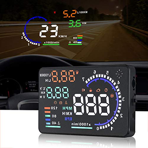 Product Cover COLOR TREE A8 HUD Head up Display Speedometer for Car with OBDII EUOBD,5.5 inch Universal Digital Speedometer,Over Speed Alarm, KMH/MPH, Windshield Projector with Film