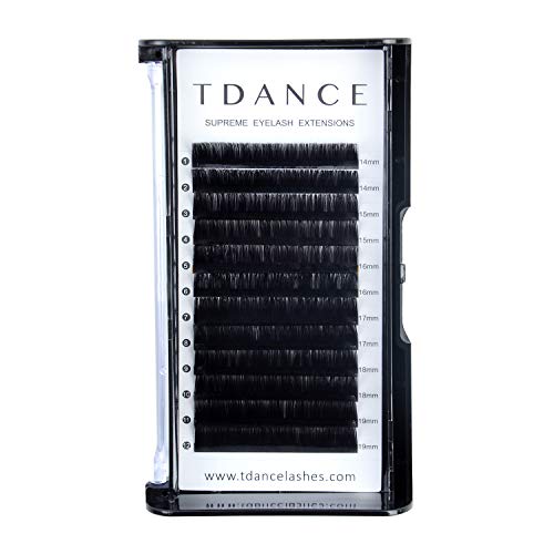 Product Cover TDANCE Premium DD Curl 0.18mm Thickness Semi Permanent Individual Eyelash Extensions Silk Volume Lashes Professional Salon Use Mixed 14-19mm Length In One Tray (DD-0.18,14-19mm)