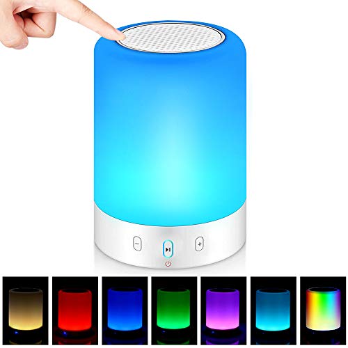 Product Cover Bluetooth Speakers,POECES Hi-Fi Portable Wireless Stereo Speaker with Touch Control 6 Color LED Themes,Best Gift for Women and Children (Upgraded Version)