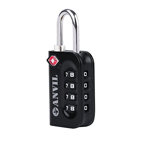 Product Cover TSA Approved Luggage Lock - 4 Digit Combination padlocks with a Hardened Steel Shackle - Travel Locks for Suitcases & Baggage