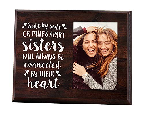 Product Cover Elegant Signs Sister Gifts Photo Picture Frame 4x6 for Women - Side by Side or Miles Apart