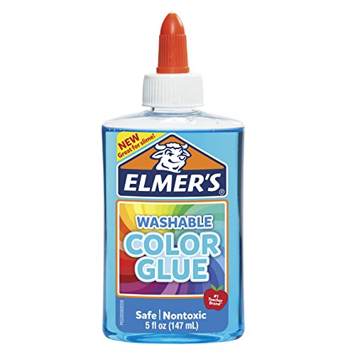 Product Cover Elmer's Washable Translucent Color Glue, Blue, 5 Ounces, Great for Making Slime