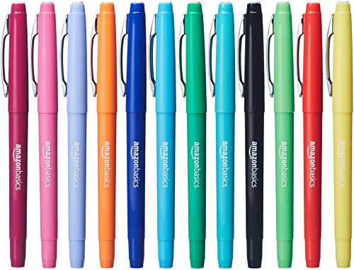 Product Cover AmazonBasics Felt Tip Marker Pens - Assorted Color, 12-Pack