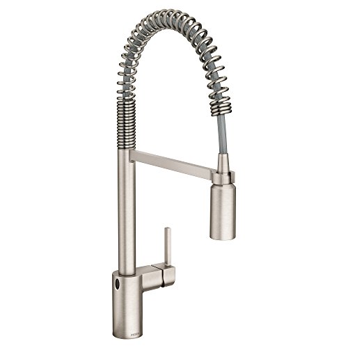 Product Cover Moen 5923EWSRS Align Motionsense Wave Sensor Touchless One-Handle High Arc Spring Pre-Rinse Pulldown Kitchen Faucet, Spot Resist Stainless