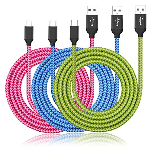 Product Cover USB C Cable, UMECORE 3 Pack 3FT Type C Charging Cable USB C to USB A Nylon Braided Fast Charger Cord for Samsung Galaxy S8 S9 S10 S10+ A10 A20 Note 8, Pixel 2XL 3A, LG V20 G5 G6