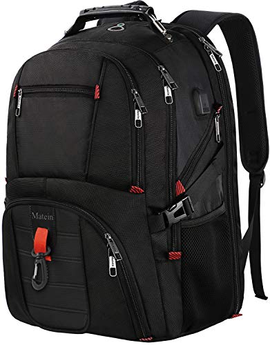 Product Cover Travel Backpack for International Travel, 17 Inch Laptop Backpack with USB Port and Luggage Strap for Women and Men, Extra Large TSA Friendly Water Resistant Business Computer Bag for Airplane