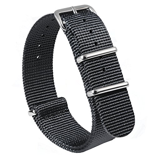 Product Cover NATO Watch Bands Strap Canvas Fabric Nylon Watch Straps with Stainless Steel Buckle,Adebena Ballistic Replacement Watch Bands Width 20mm 22mm