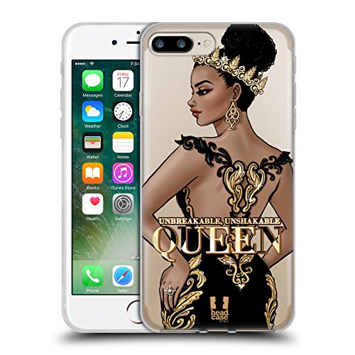Product Cover Head Case Designs Unbreakable Woman Gold Queens Soft Gel Case Compatible for iPhone 7 Plus/iPhone 8 Plus