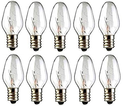 Product Cover 15 Watts C7 Replacement Light Bulbs for Scentsy Plug-In Warmers and Wax Diffusers, 15W 130 Volt Candelabra E12 Base Long Lasting 1,500 Hours Pack of 10