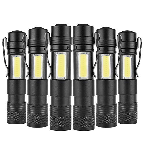 Product Cover MODOAO COB LED Flashlights,Ultra Bright 4 Modes Zoomable Mini Handheld Torch,Waterproof Pocket Lights Adjustable Focus Handheld Flashlight (6 Pack)