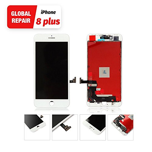 Product Cover White for iPhone 8 Plus LCD Touch Screen Replacement from Global Repair Digitizer Screen Repair Tools Kit