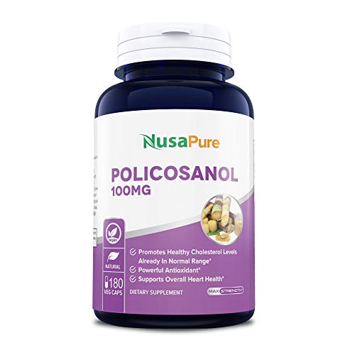 Product Cover Policosanol 100mg 180 Veggie Capsules (Non-GMO & Gluten Free) Supports Lower Cholesterol, Supports Healthy Circulation - 50mg per Caps