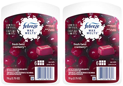 Product Cover Febreze Wax Melts Air Freshener - Winter Collection 2017 - Fresh-Twist Cranberry - Net Wt. 2.75 OZ (78 g) Per Package - Pack of 2 Packages