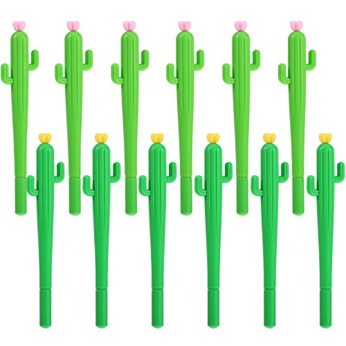 Product Cover TOODOO Cactus Shaped Rollerball Pen Cute Creative 0.5 mm Black Ink Gel Pens (12 Pieces)