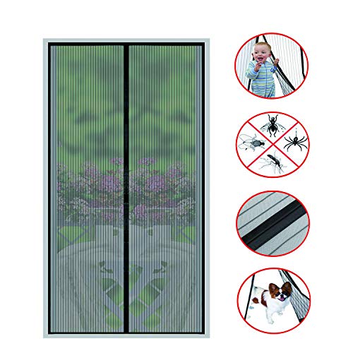 Product Cover Magnetic Screen Door(2018 New)-26 Strong Magnets-Full Frame Magic Adhesive-Easy Open and Close Design-Fresh Air in-Keep Mosquitoes Out-Pet Friendly-Hands Free-Fits Door Size up to 36 X 82 Inches