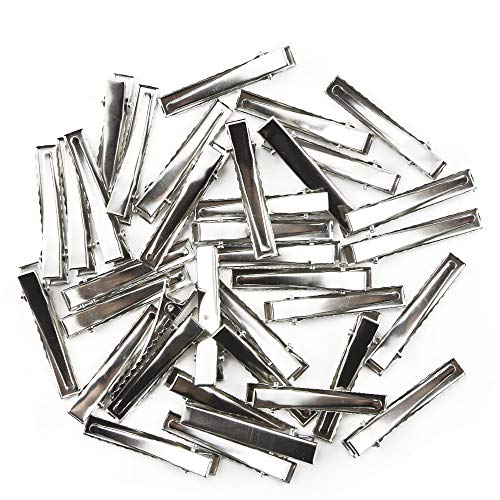 Product Cover TKOnline 120pcs 1-3/4 Inch(45 mm) Silver Alligator Hair Clip Flat Top with Teeth Single Prong Metal Clips Hairbow Accessory for Arts Crafts Projects, Hair Care