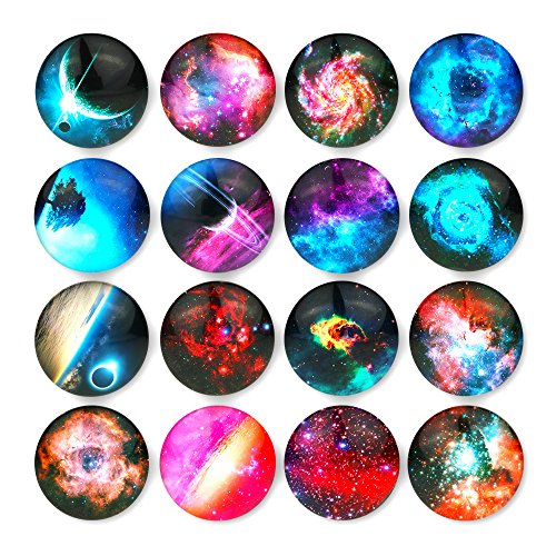 Product Cover Starry Sky Pattern Refrigerator Magnets - 16 Pack Fridge Magnets for Refrigerator Office Cabinets Whiteboards Photo, 1.35 Inches Diameter, Best Housewarming Home Decorations Gift.