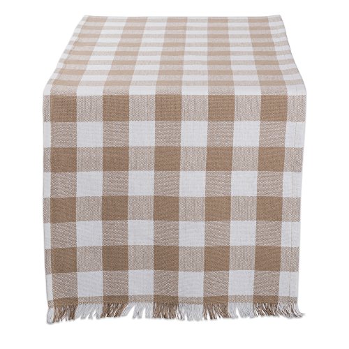 Product Cover DII CAMZ10443 Table Runner, 14x72, Checkered Stone Brown