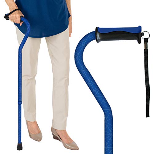 Product Cover Vive Walking Cane - for Men & Women - Portable, Adjustable Offset Balance Stick - Lightweight & Sturdy Mobility Walker Aid for Arthritis, Elderly, Seniors & Handicap (Blue Geometry)