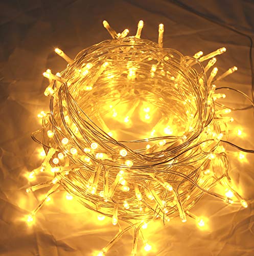 Product Cover KNONEW LED Christmas Lights,100 LED, 36ft Indoor/Outdoor String Light Fairy Lights 8 Modes, LED String Light for Homes/Bedroom Kids/Halloween/Thanksgiving/Birthday/Party Backdrops (Warm White)