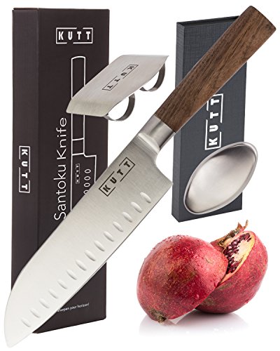 Product Cover Kutt Chef Knife | Razor Sharp and Rust-Free Professional Kitchen Knife | 7 Inch Chef's Knife German Stainless Steel Blade | Odor Remover and Finger Guard included in Luxury Gift Box