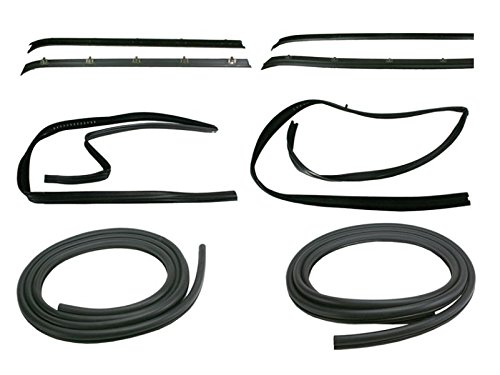 Product Cover Front Door Window Run Sweep Felts Weatherstrip Seals Kit Set for Chevy GMC Truck
