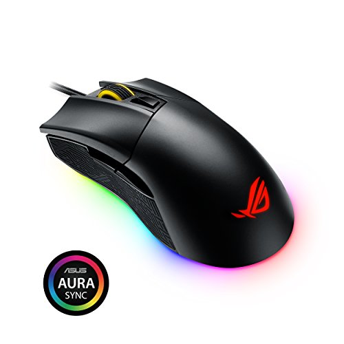 Product Cover ASUS ROG Gladius II Origin Wired USB Optical Ergonomic FPS Gaming Mouse featuring Aura Sync RGB, 12000 DPI Optical, 50G Acceleration, 250 IPS sensors and swappable Omron switches