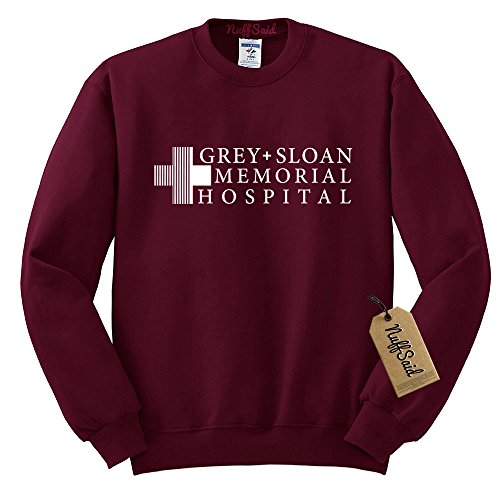 Product Cover NuffSaid Grey Sloan Memorial Hospital Sweatshirt Sweater Crew Neck Pullover - Premium Quality