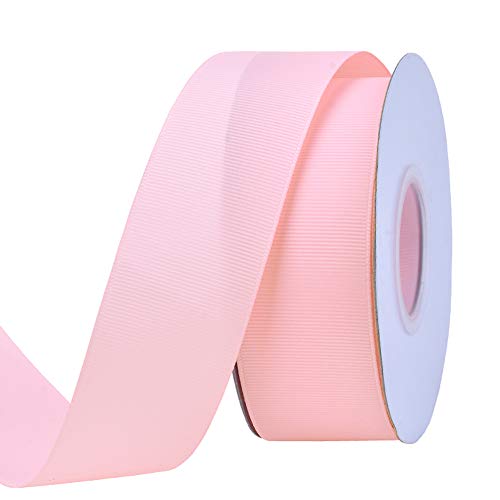 Product Cover Ribest 1-1/2 inch 25 Yards Solid Grosgrain Ribbon Per Roll for DIY Hair Accessories Scrapbooking Gift Packaging Party Decoration Wedding Flowers Light Pink