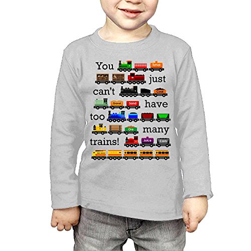 Product Cover Waldeal Unisex Baby Cute Trains Print T-Shirt, Long Sleeves Graphic T-Shirts