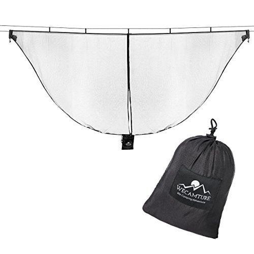 Product Cover Wecamture Hammock Bug Mosquito Net XL 11x4.6FT No-See-Ums Polyester Fabric for 360 Degree Protection Dual Sided Diagonal Zipper for Easy Access Fits All Hammocks