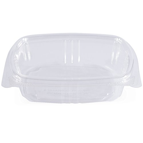 Product Cover Simply Deliver 8 oz Hinged Lid Deli Container with Complete Air-Tight Seal, Crystal Clear PET, 200-Count