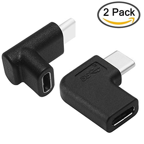 Product Cover 90 Degree USB C Type C Male to Female Adapter, AFUNTA Right & Left and Upward & Downward Angled 90 Degree USB-C USB 3.1 Type-C Male to Female Extension Adapter for Laptop & Tablet & Mobile Phone