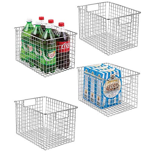 Product Cover mDesign Large Heavy Duty Metal Wire Storage Organizer Bin Basket, Built-In Handles for Food Storage, Kitchen Cabinet, Pantry, Closet, Bedroom, Bathroom, Garage - 12