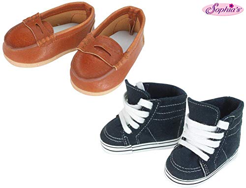 Product Cover Sophia's 18 Inch Doll Boy Shoes Navy Sneaker and Brown Loafers for Girl or Boy Dolls